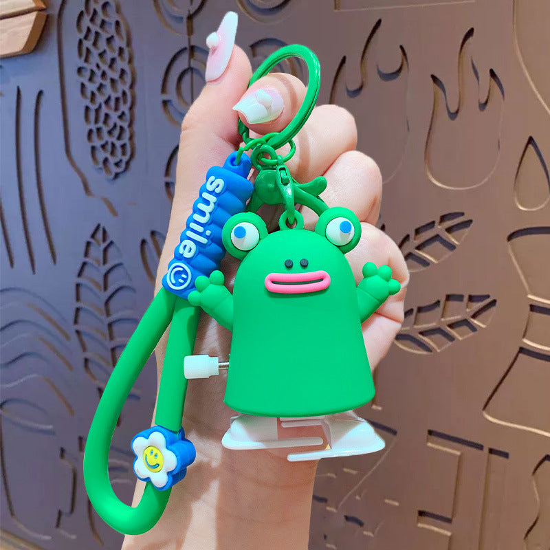 Wholesale Clockwork Frog Toy Plastic Keychain Unzip